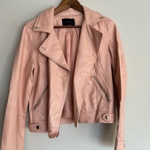 Faux leather pink jacket